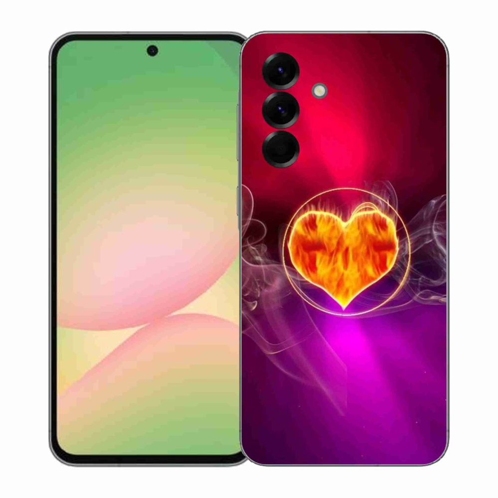 Gélový kryt mmCase na Samsung Galaxy A57 5G - ohnivé srdce