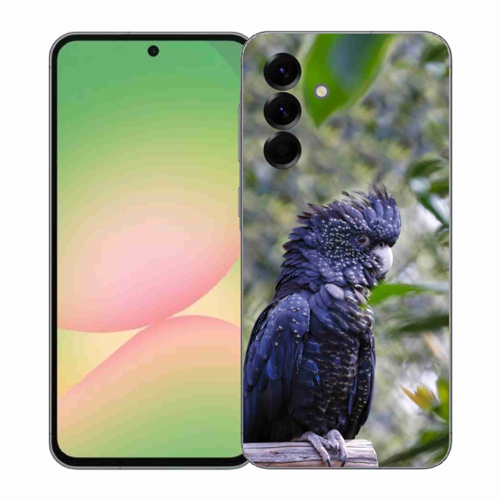 Gélový kryt mmCase na Samsung Galaxy A57 5G - papagáj kakadu čierny