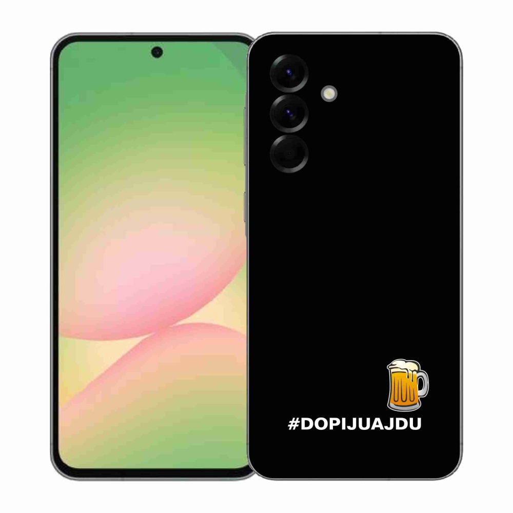 Gélový kryt mmCase na Samsung Galaxy A57 5G - pivný motív 1 čierne pozadie