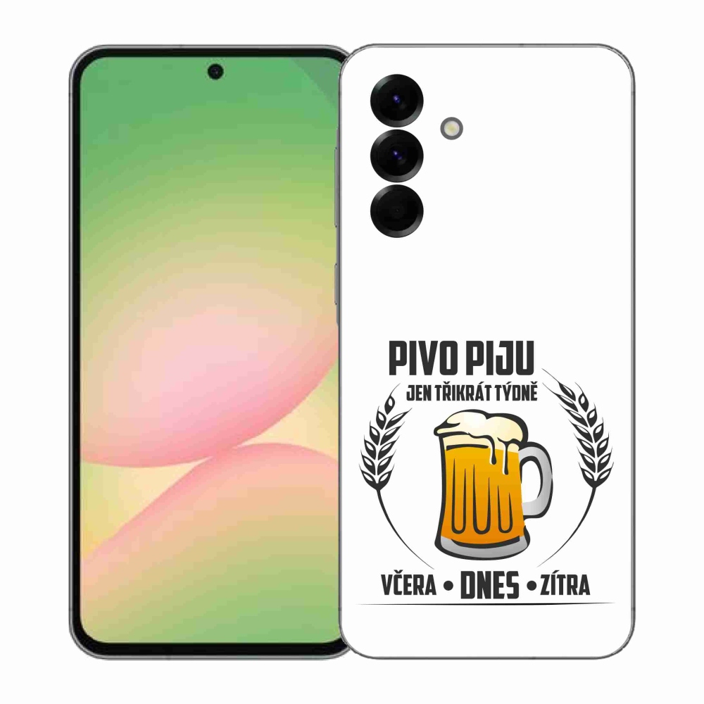 Gélový kryt mmCase na Samsung Galaxy A57 5G - pivný motív biele pozadie