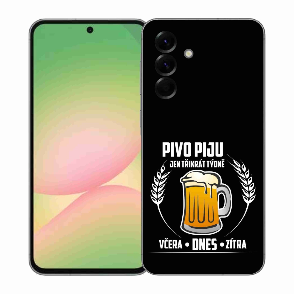 Gélový kryt mmCase na Samsung Galaxy A57 5G - pivný motív čierne pozadie