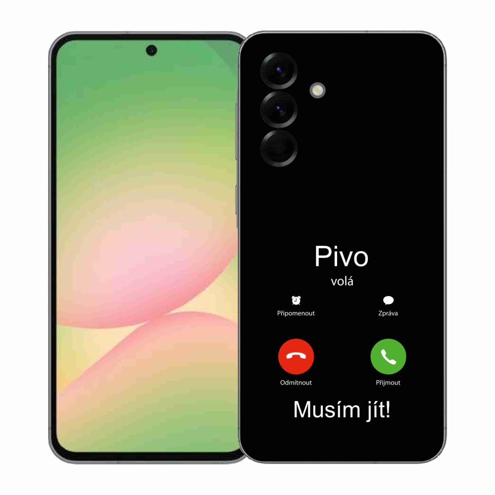 Gélový kryt mmCase na Samsung Galaxy A57 5G - pivo volá čierne pozadie