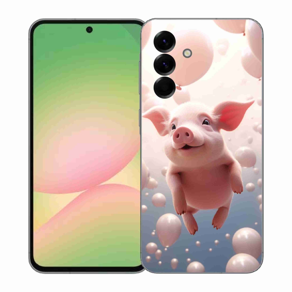 Gélový kryt mmCase na Samsung Galaxy A57 5G - prasiatko s balónikmi
