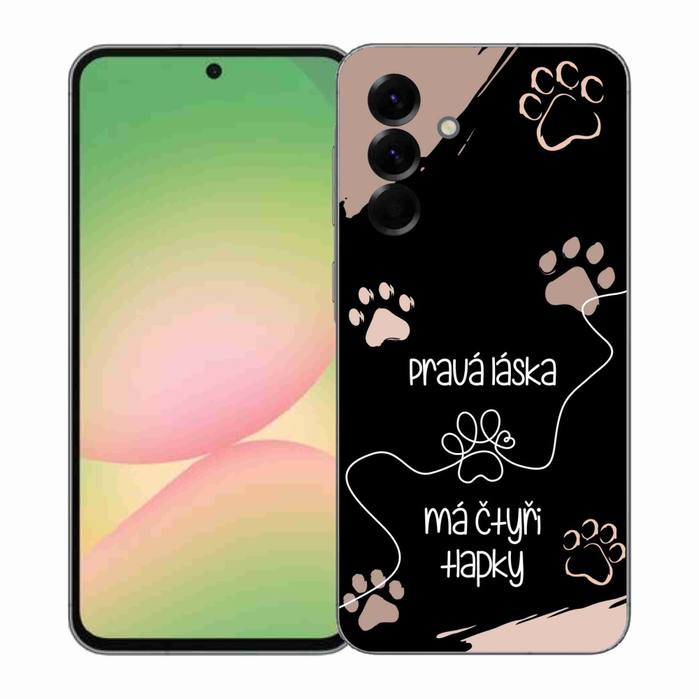 Gélový kryt mmCase na Samsung Galaxy A57 5G - psí motív 1 čierne pozadie