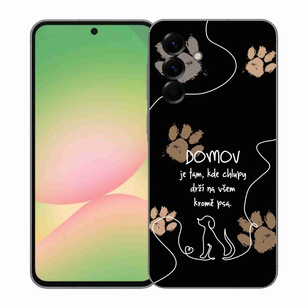 Gélový kryt mmCase na Samsung Galaxy A57 5G - psí motív čierne pozadie
