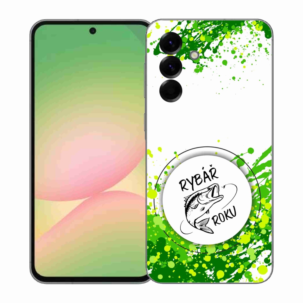 Gélový kryt mmCase na Samsung Galaxy A57 5G - rybár roka biele pozadie