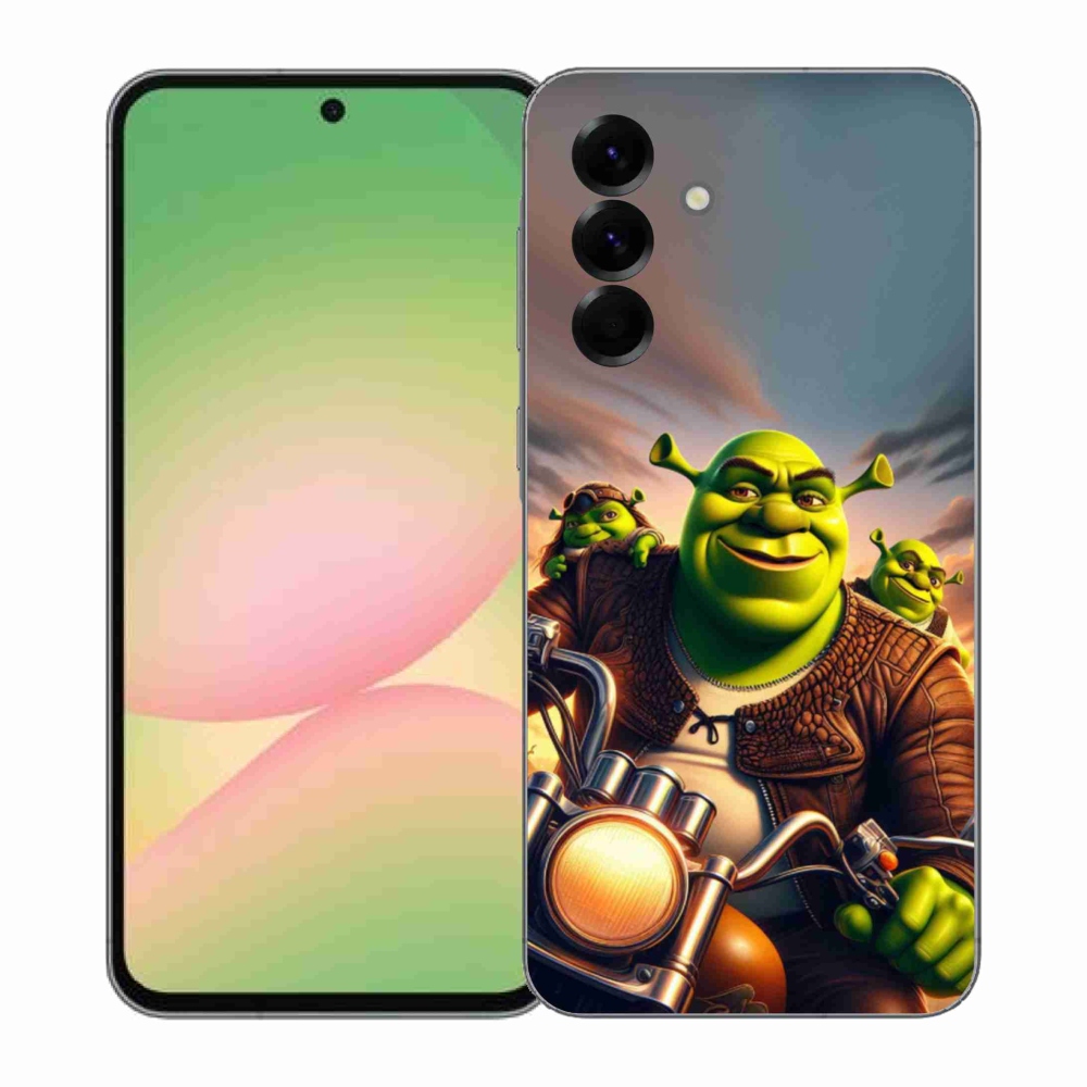Gélový kryt mmCase na Samsung Galaxy A57 5G - shrek na motorke
