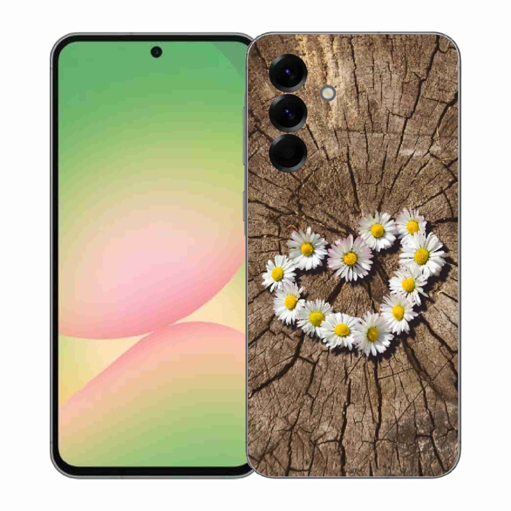 Gélový kryt mmCase na Samsung Galaxy A57 5G - srdce z margaréty