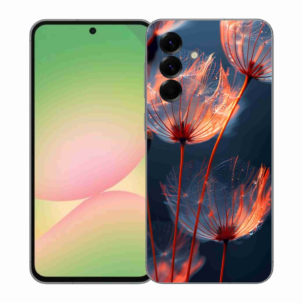 Gélový kryt mmCase na Samsung Galaxy A57 5G - svetielkujúce páperie