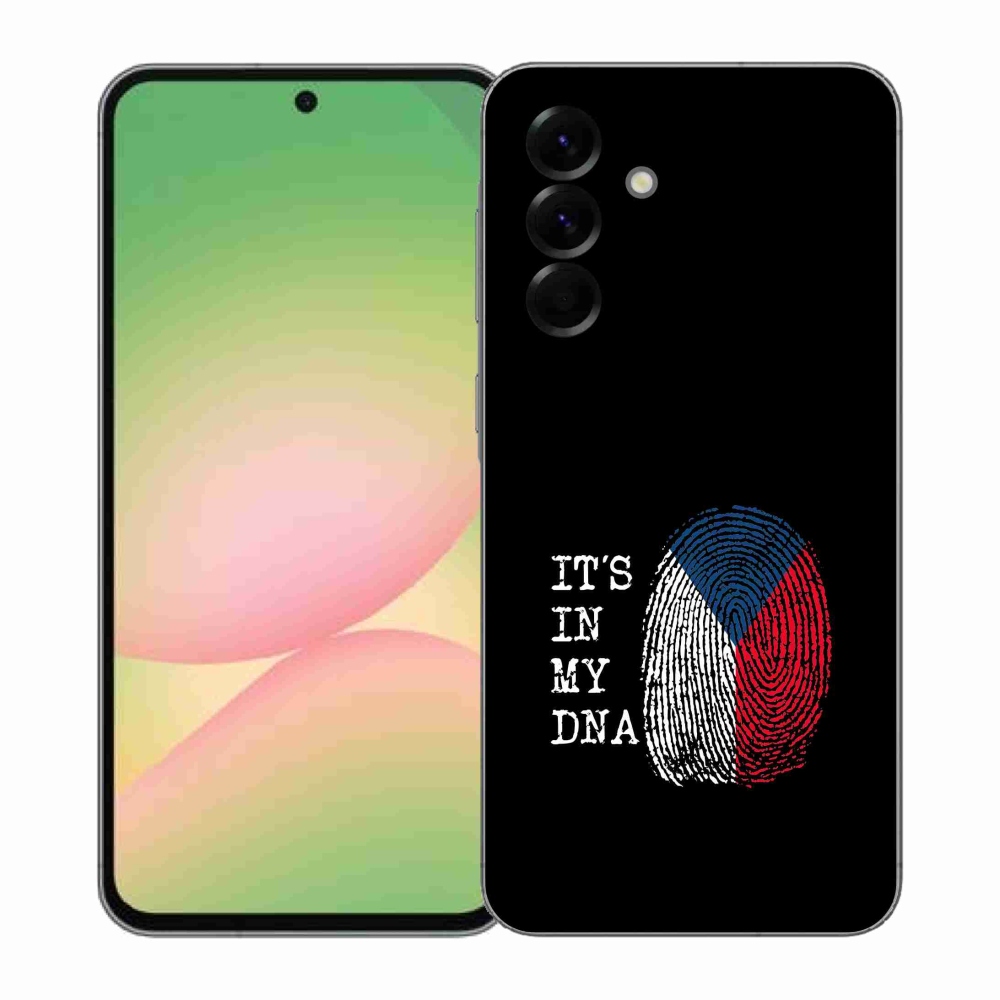 Gélový kryt mmCase na Samsung Galaxy A57 5G - vlajka odtlačok prsta čierne pozadie