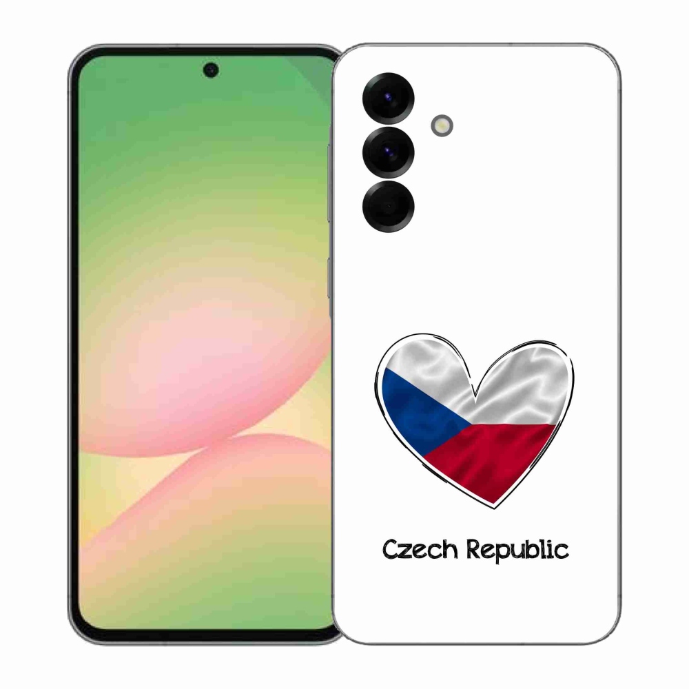Gélový kryt mmCase na Samsung Galaxy A57 5G - vlajka srdca biele pozadie