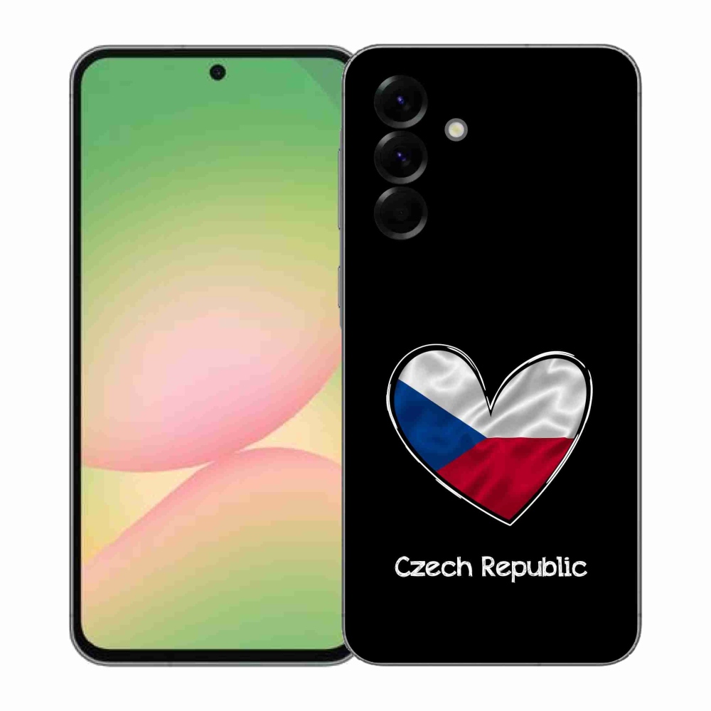 Gélový kryt mmCase na Samsung Galaxy A57 5G - vlajka srdca čierne pozadie