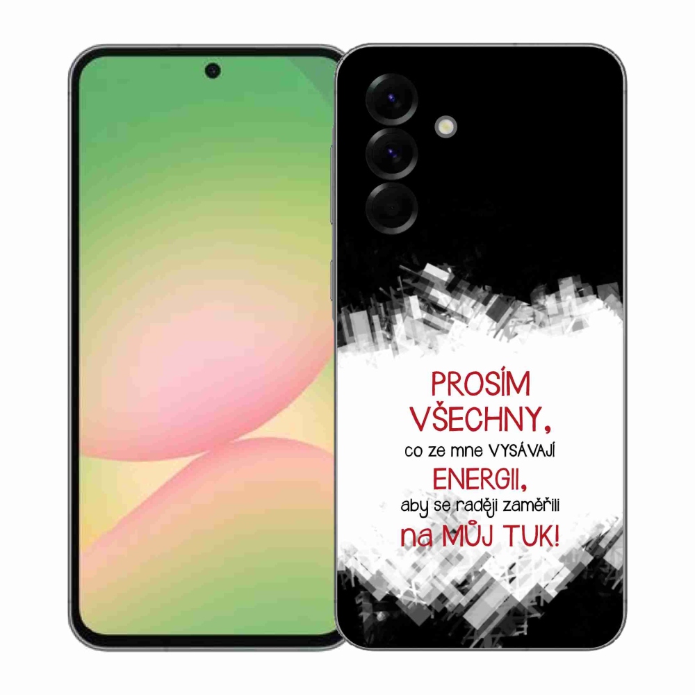 Gélový kryt mmCase na Samsung Galaxy A57 5G - vtipný text 1 červený