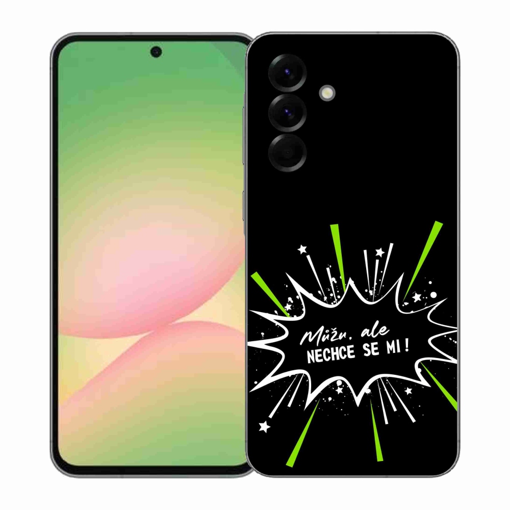 Gélový kryt mmCase na Samsung Galaxy A57 5G - vtipný text 11 čierne pozadie