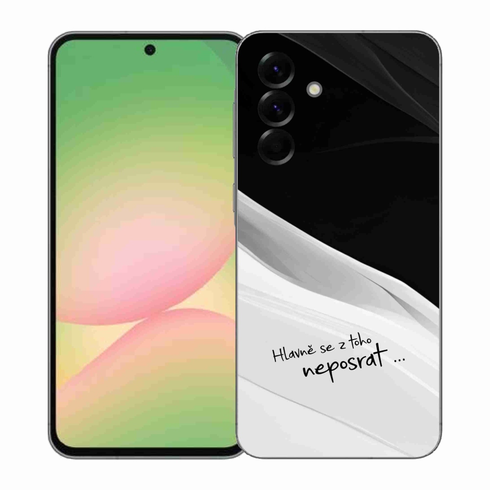 Gélový kryt mmCase na Samsung Galaxy A57 5G - vtipný text 13 bieločierne pozadie