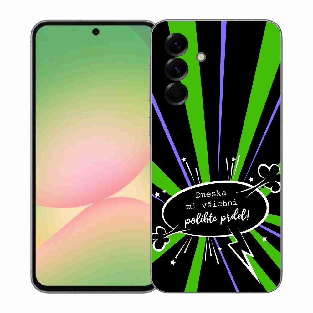 Gélový kryt mmCase na Samsung Galaxy A57 5G - vtipný text 15 čierne pozadie