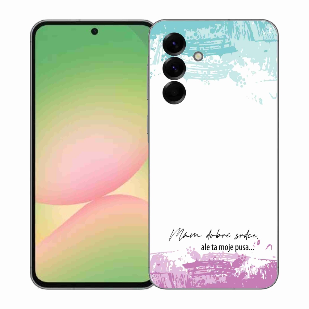 Gélový kryt mmCase na Samsung Galaxy A57 5G - vtipný text 3 biele pozadie