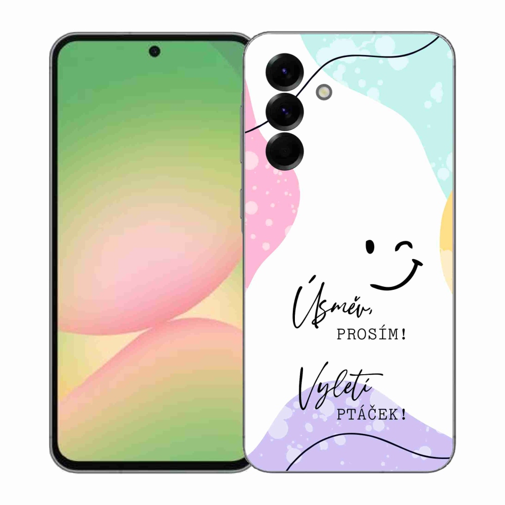 Gélový kryt mmCase na Samsung Galaxy A57 5G - vtipný text 4 biele pozadie