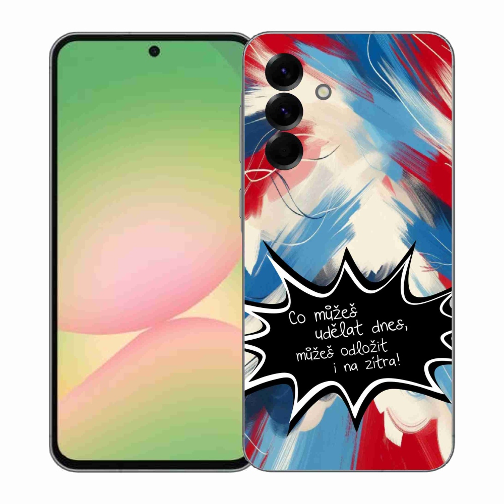 Gélový kryt mmCase na Samsung Galaxy A57 5G - vtipný text 9 čierne pozadie