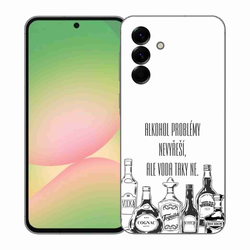 Gélový kryt mmCase na Samsung Galaxy A57 5G - vtipný text biele pozadie