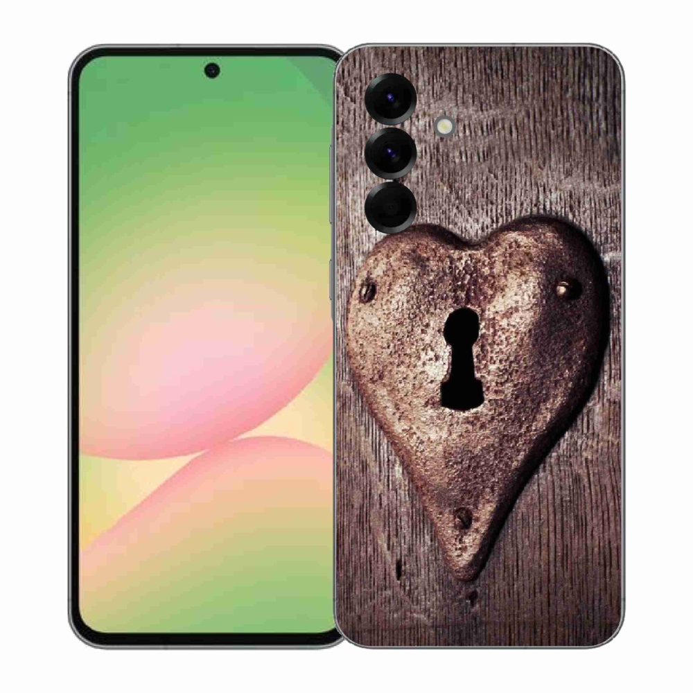 Gélový kryt mmCase na Samsung Galaxy A57 5G - zámok v tvare srdca