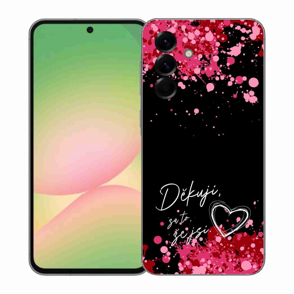 Gélový kryt mmCase na Samsung Galaxy A57 5G - zamilovaný text 2 čierne pozadie