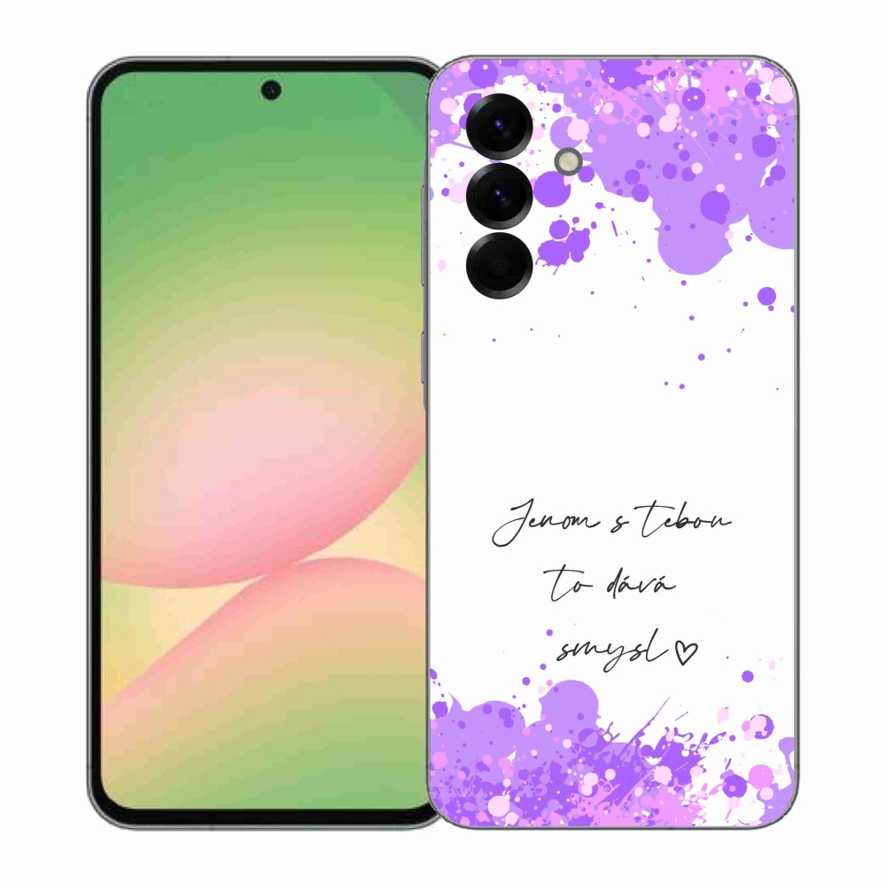 Gélový kryt mmCase na Samsung Galaxy A57 5G - zamilovaný text biele pozadie