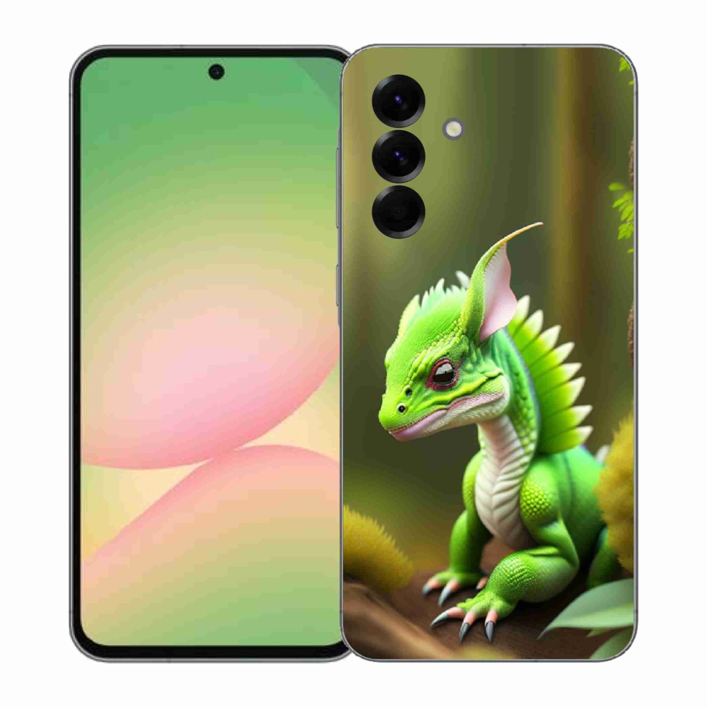 Gélový kryt mmCase na Samsung Galaxy A57 5G - zelený dráčik