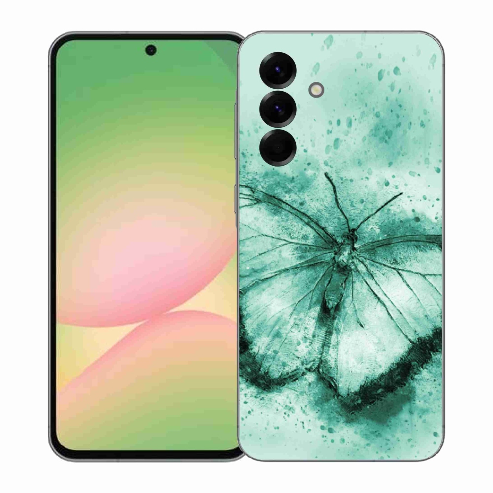 Gélový kryt mmCase na Samsung Galaxy A57 5G - zelený motýľ