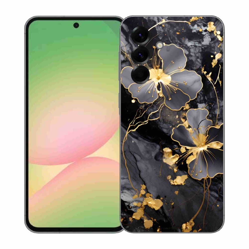 Gélový kryt mmCase na Samsung Galaxy A57 5G - zlaté kvety