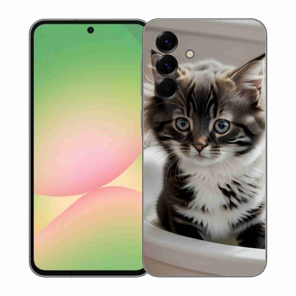 Gélový kryt mmCase na Samsung Galaxy A57 5G - zvedavé mačiatko