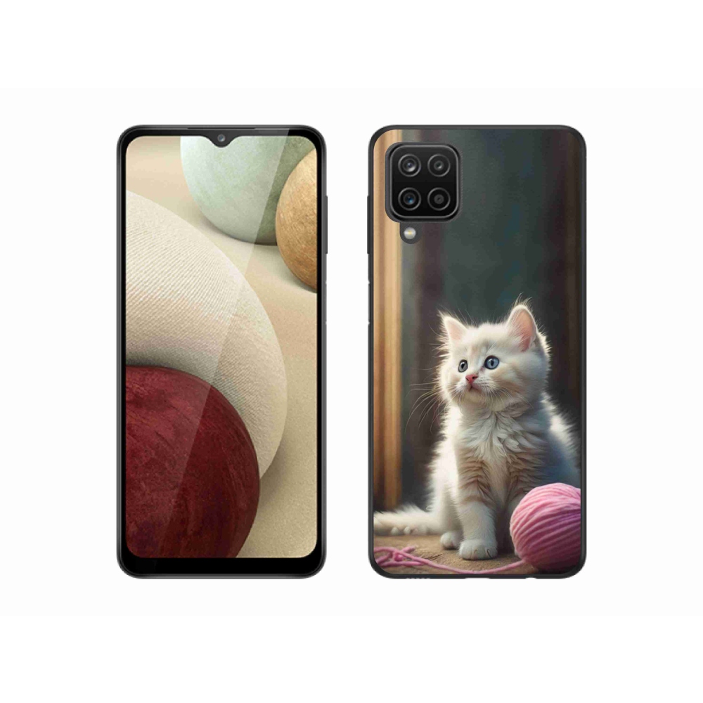 Gélový kryt mmCase na Samsung Galaxy M12 - biele mačiatko 2