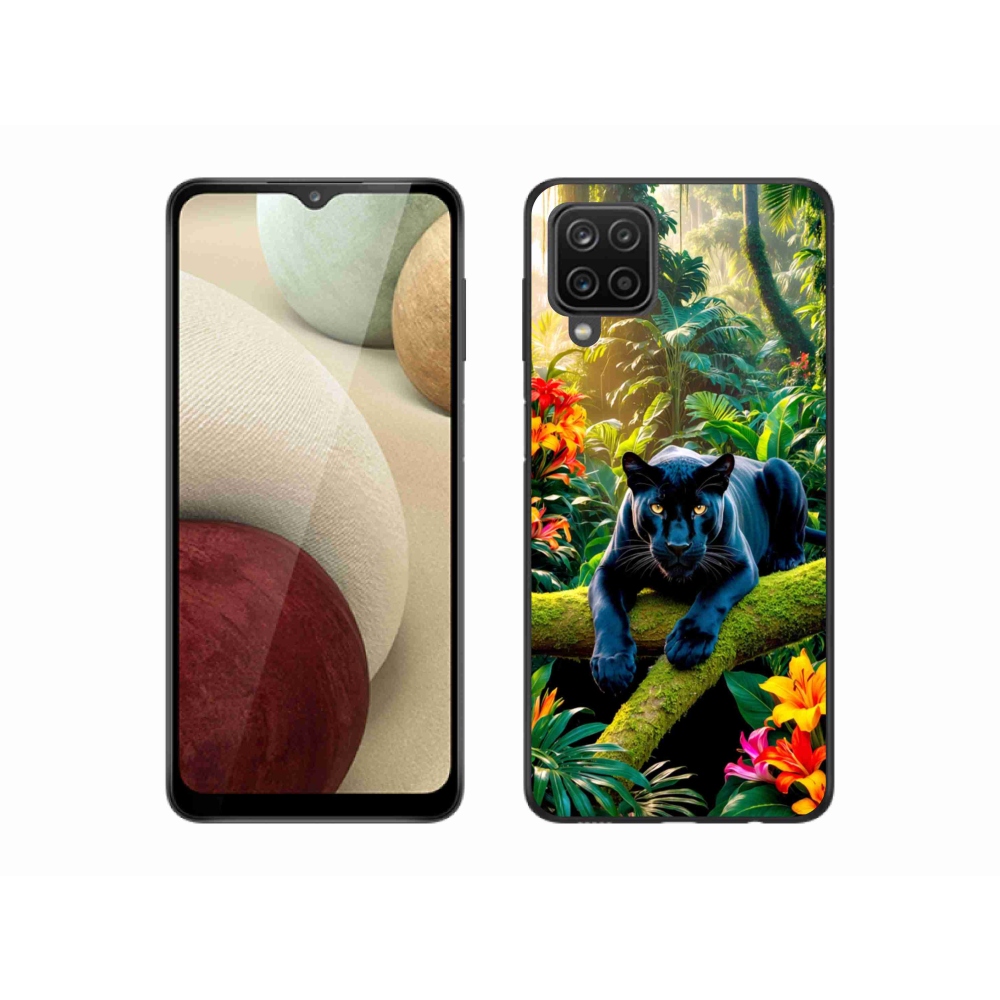 Gélový kryt mmCase na Samsung Galaxy M12 - čierny panter v džungli