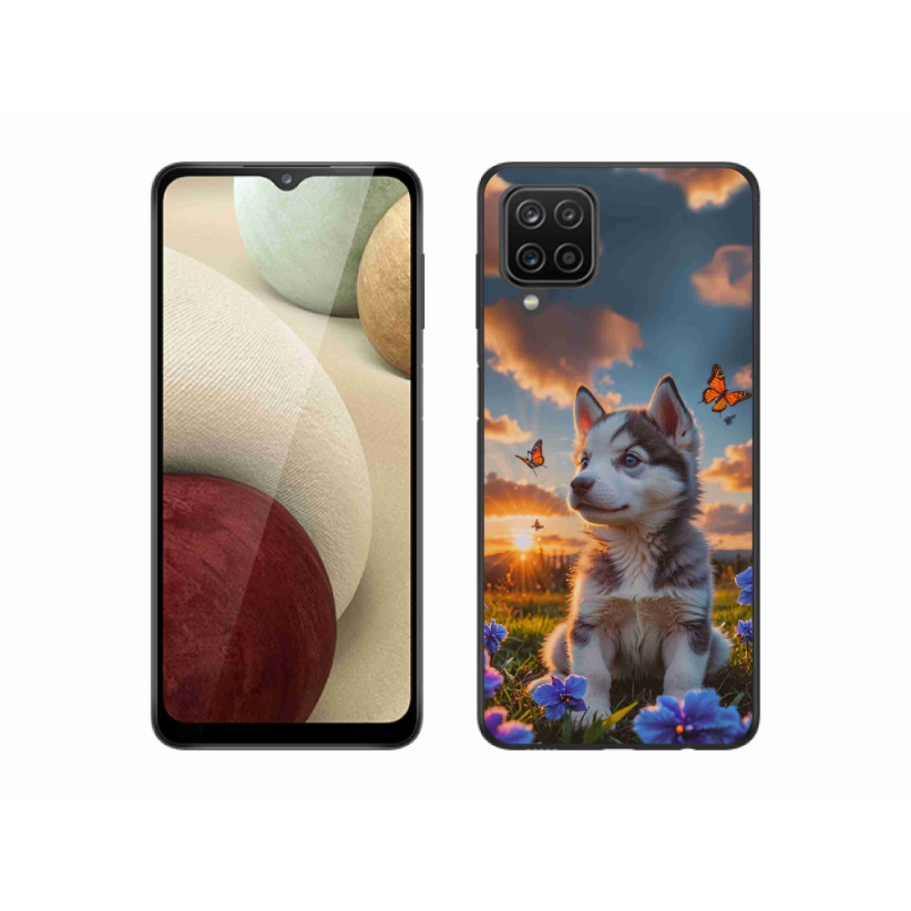 Gélový kryt mmCase na Samsung Galaxy M12 - husky pri západe slnka