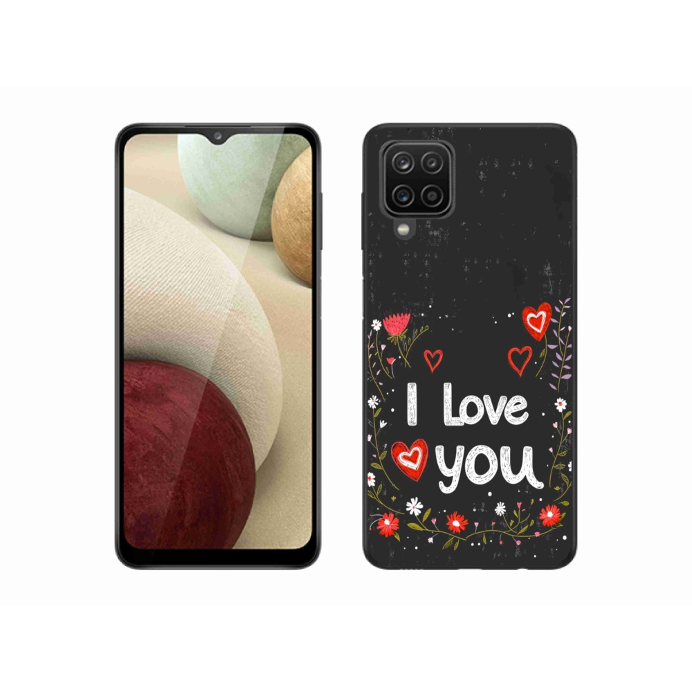 Gélový kryt mmCase na Samsung Galaxy M12 - I love you čierne pozadie