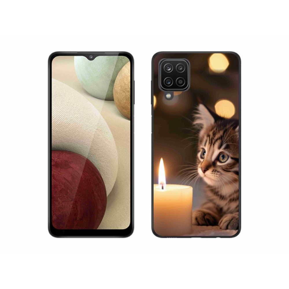 Gélový kryt mmCase na Samsung Galaxy M12 - mačiatko a sviečka