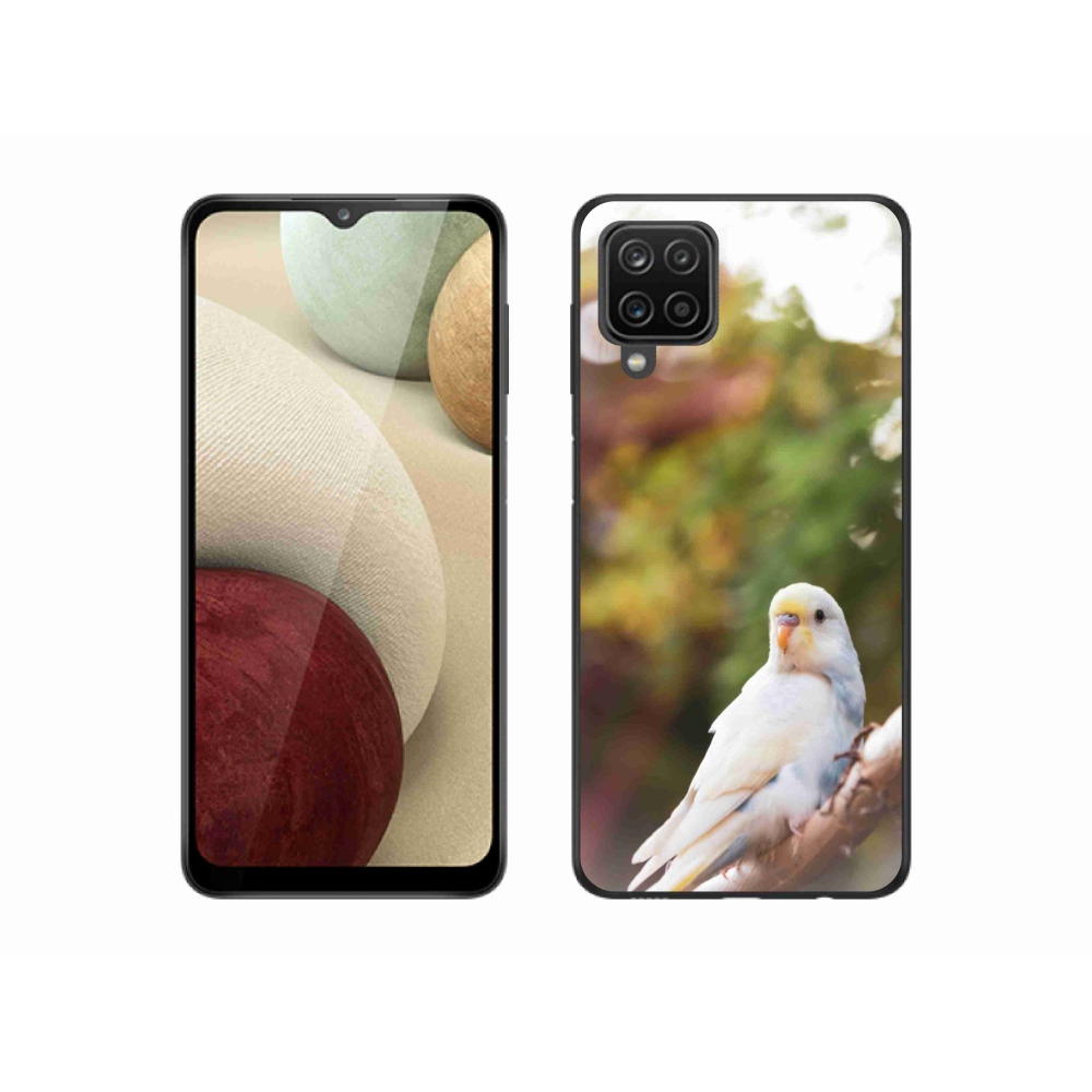Gélový kryt mmCase na Samsung Galaxy M12 - papagáj andulka biela