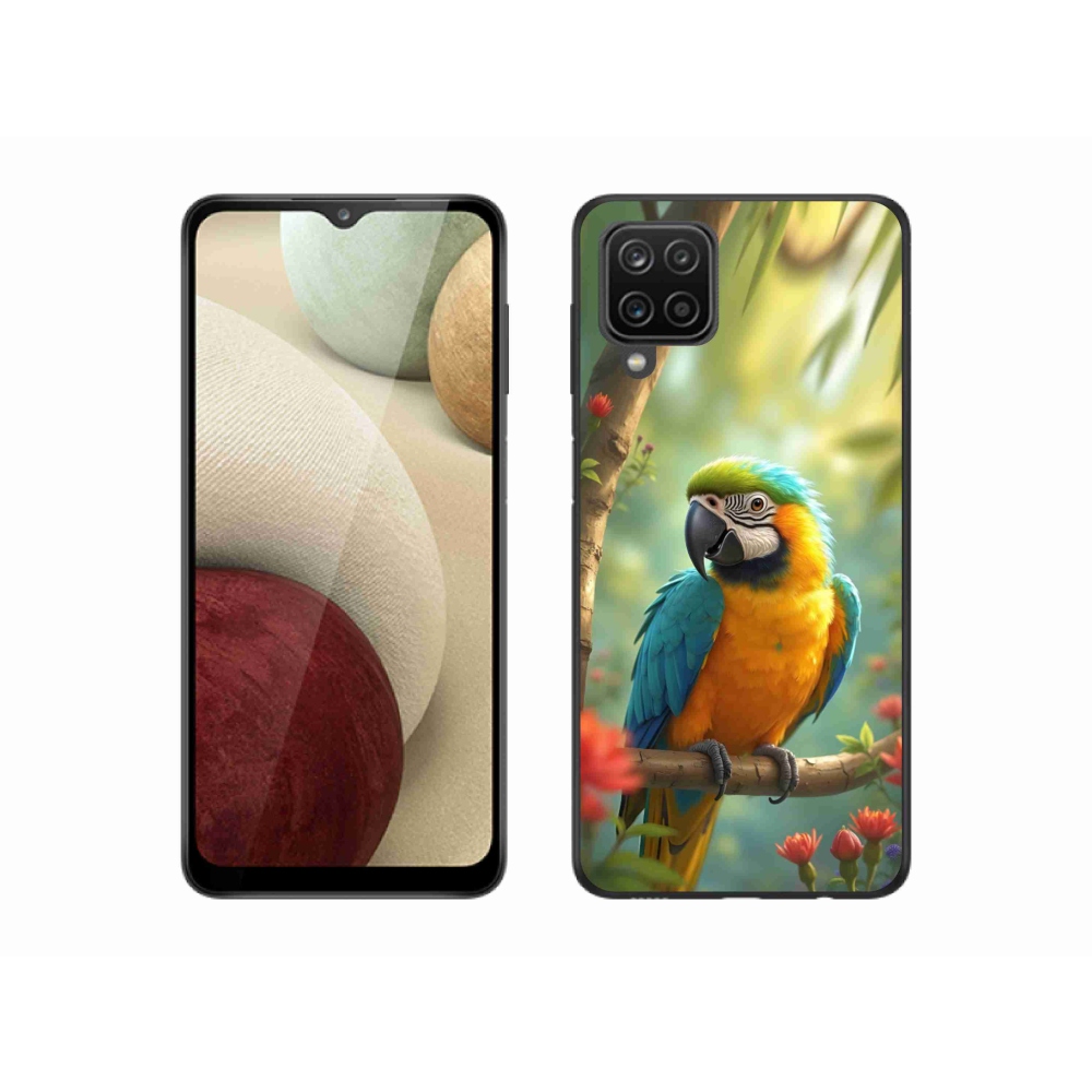 Gélový kryt mmCase na Samsung Galaxy M12 - papagáj ara modrožltá
