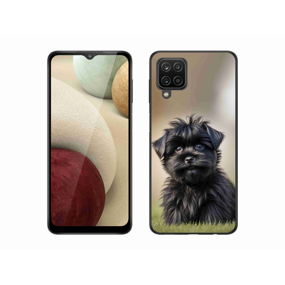 Gélový kryt mmCase na Samsung Galaxy M12 - roztomilý čierny psík