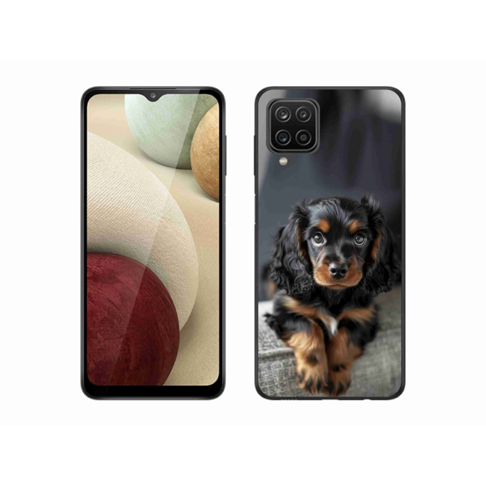 Gélový kryt mmCase na Samsung Galaxy M12 - roztomilý dlhosrstý jazvečík