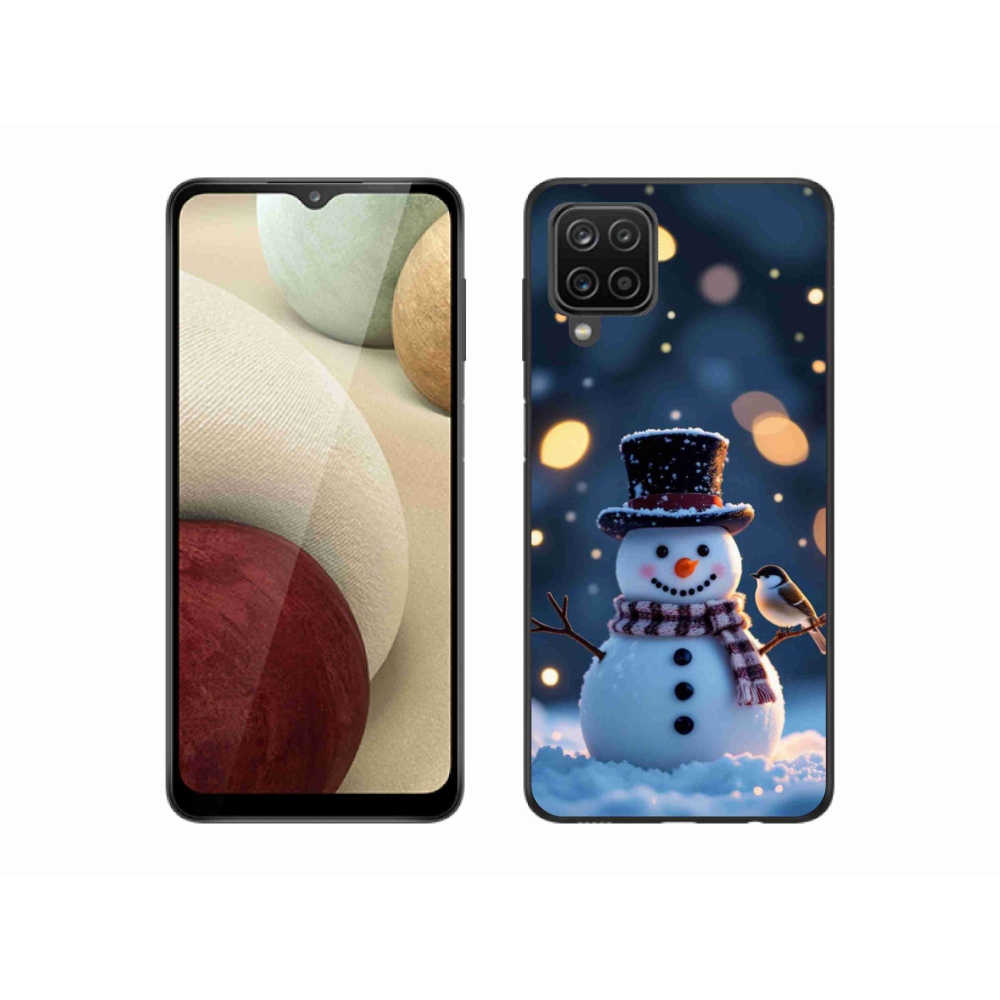 Gélový kryt mmCase na Samsung Galaxy M12 - vianočný snehuliak