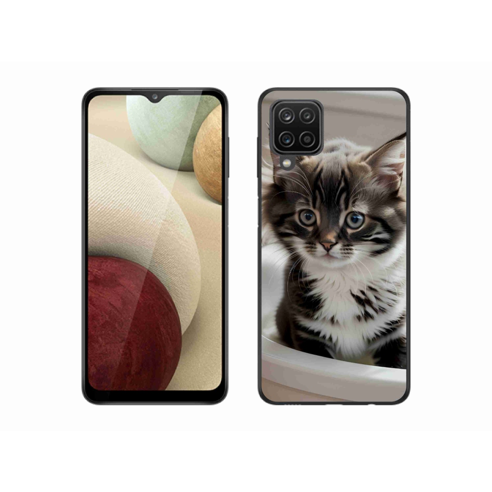 Gélový kryt mmCase na Samsung Galaxy M12 - zvedavé mačiatko