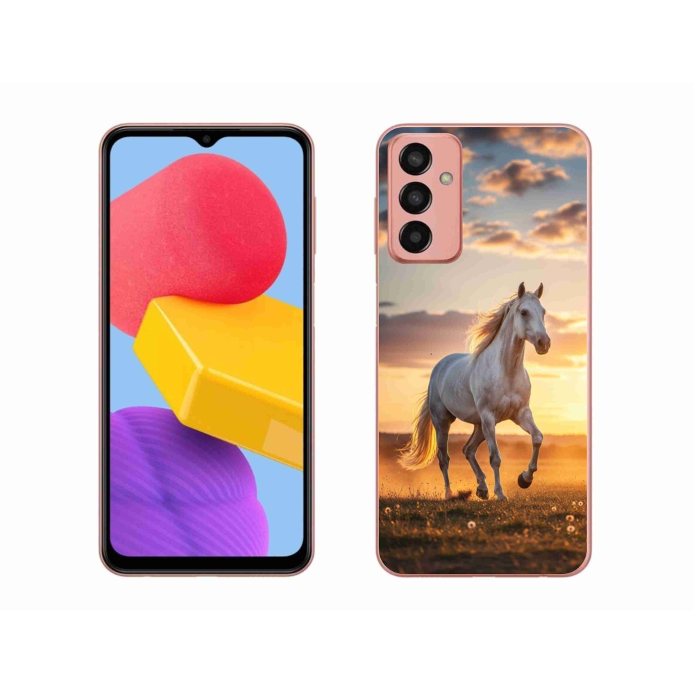 Gélový kryt mmCase na Samsung Galaxy M13 - bežiaci biely kôň 2