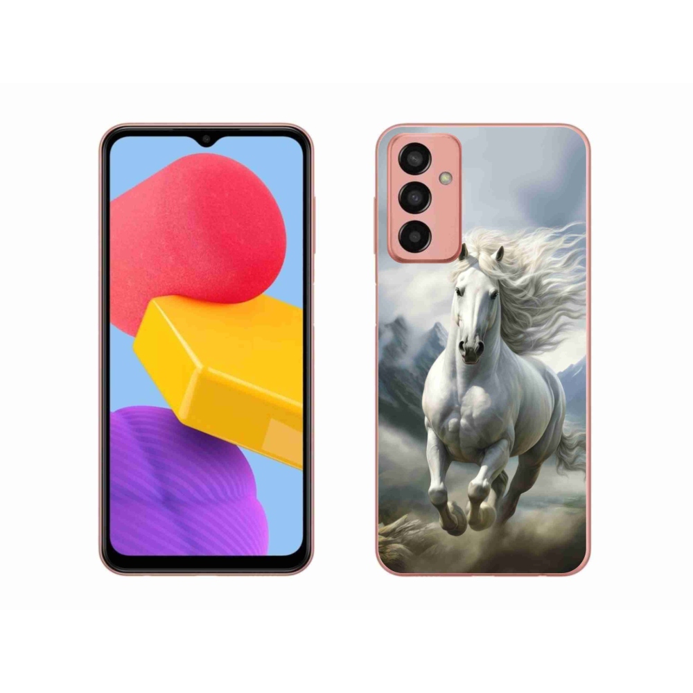 Gélový kryt mmCase na Samsung Galaxy M13 - bežiaci biely kôň 3