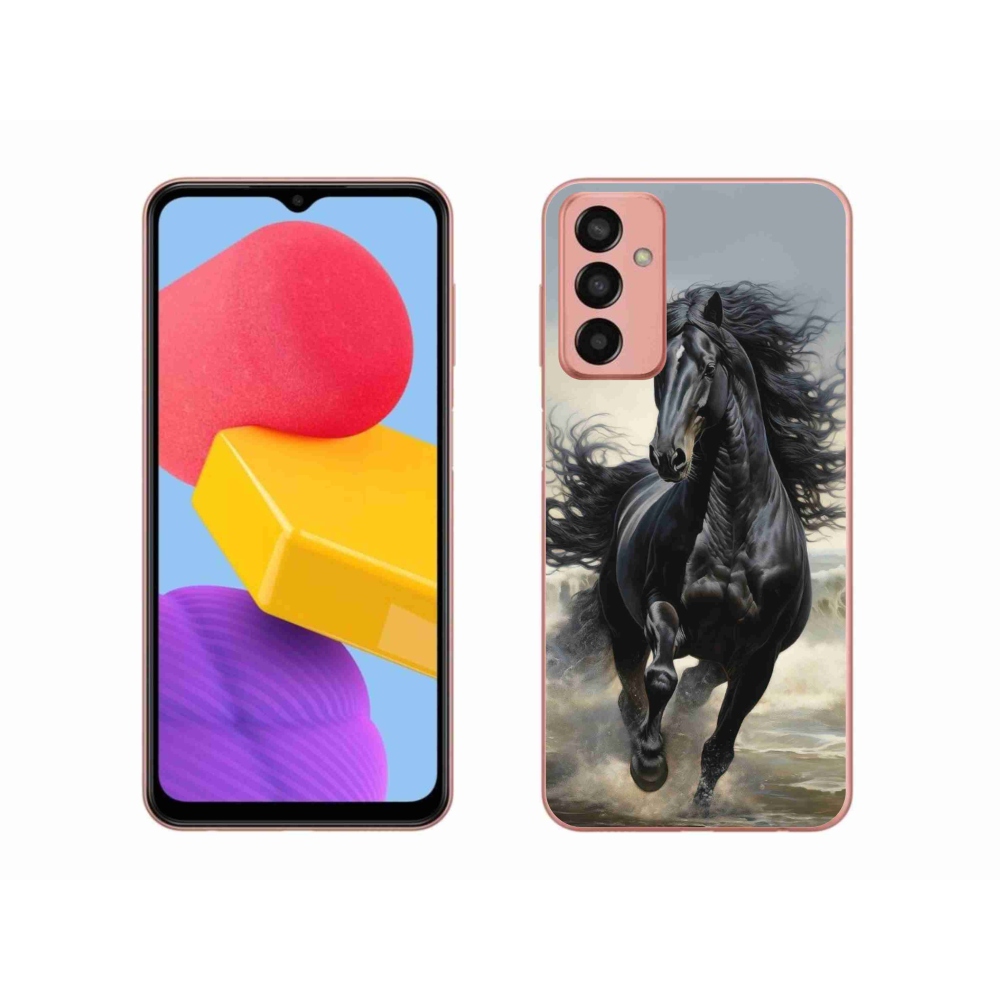 Gélový kryt mmCase na Samsung Galaxy M13 - bežiaci čierny kôň