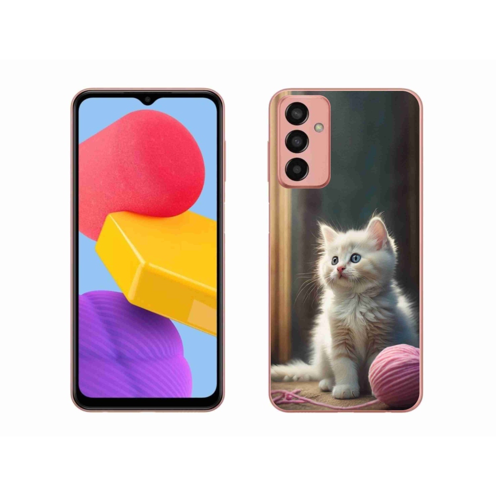 Gélový kryt mmCase na Samsung Galaxy M13 - biele mačiatko 2