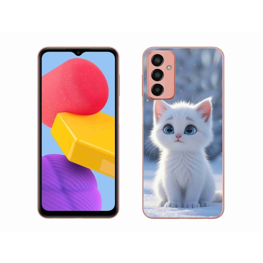 Gélový kryt mmCase na Samsung Galaxy M13 - biele mačiatko 3