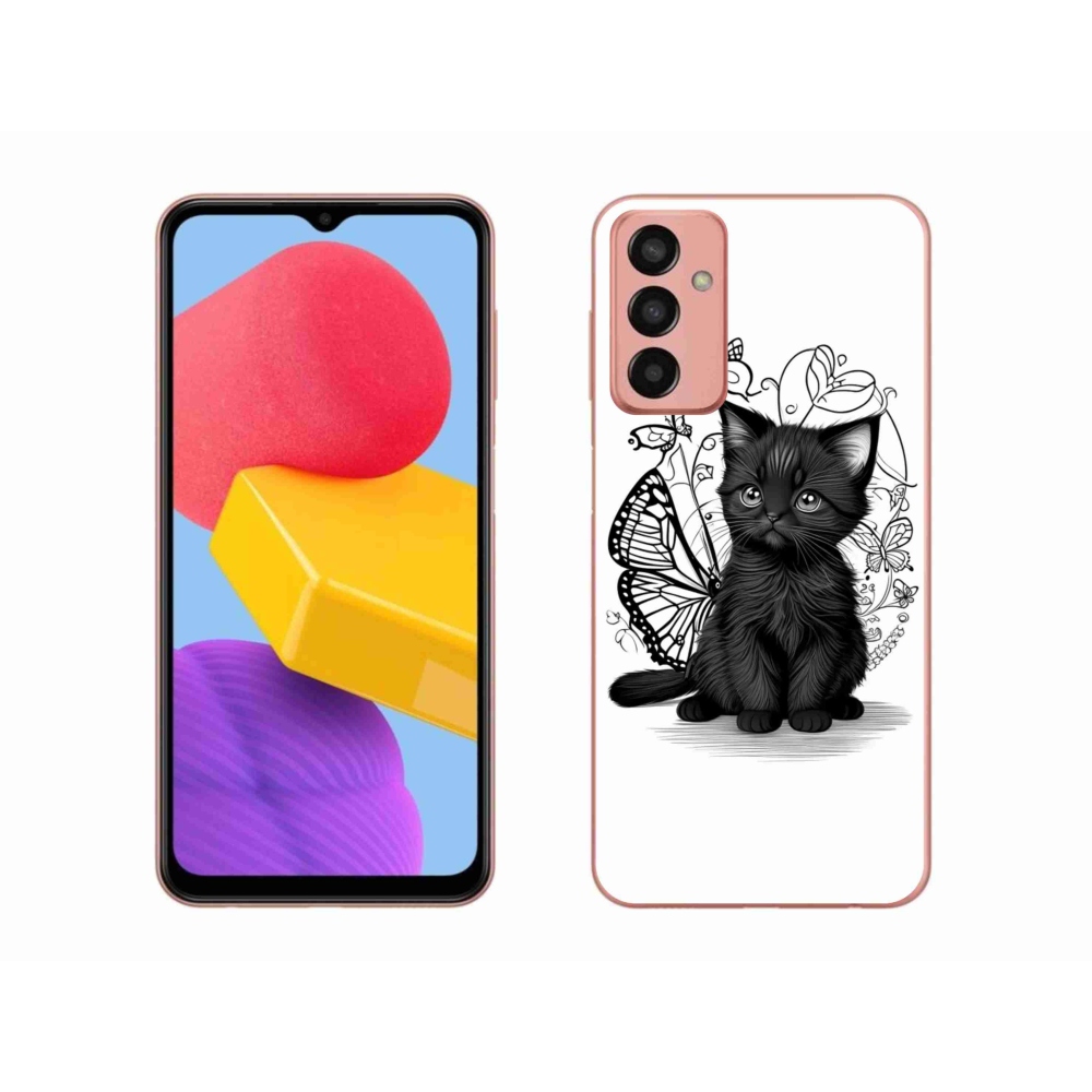 Gélový kryt mmCase na Samsung Galaxy M13 - čierne mačiatko