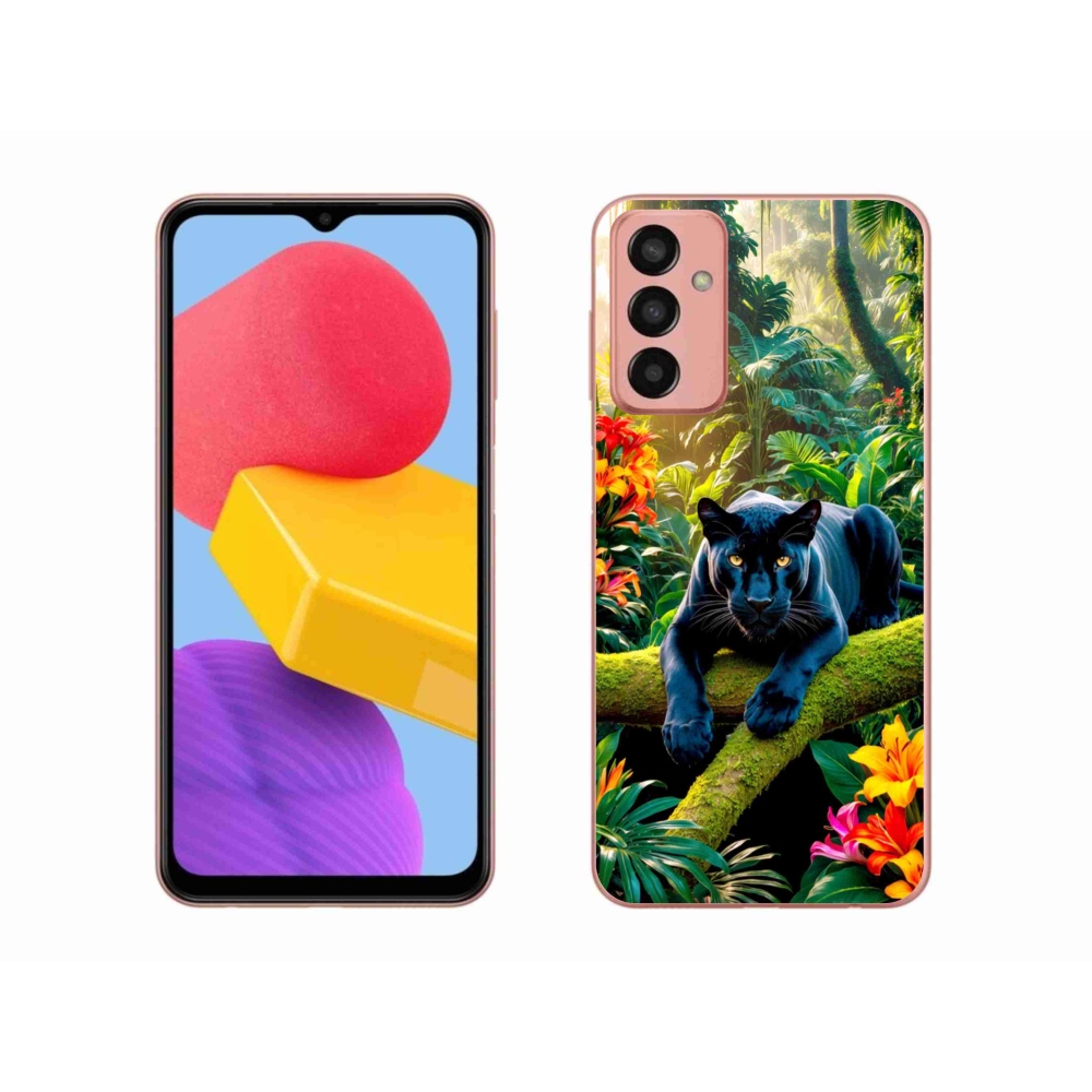 Gélový kryt mmCase na Samsung Galaxy M13 - čierny panter v džungli