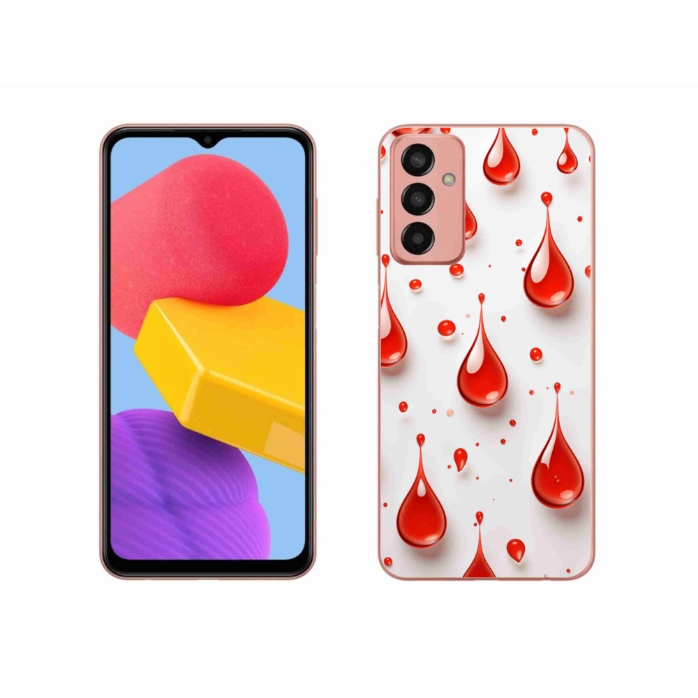 Gélový kryt mmCase na Samsung Galaxy M13 - červené kvapky